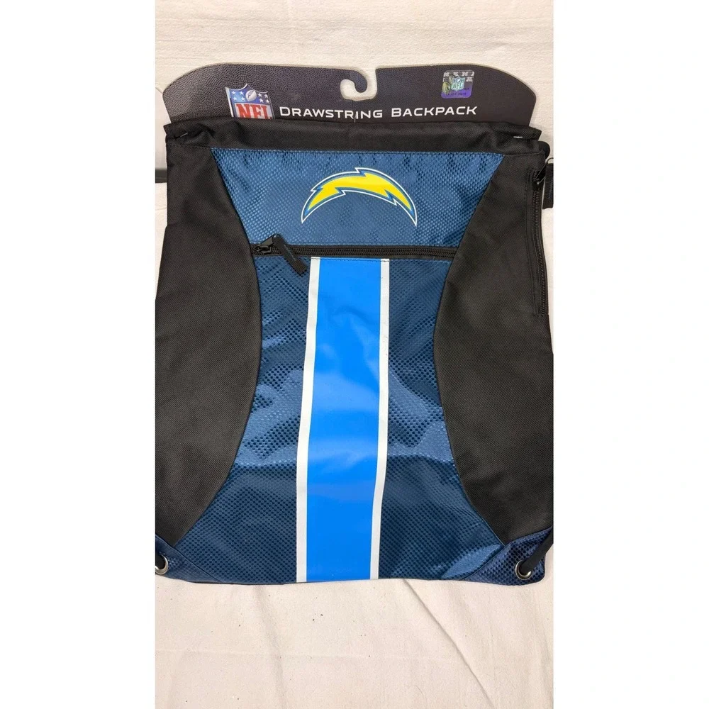 NFL Los Angeles Chargers Drawstring Backpack Cinch Bag Forever Collectibles New